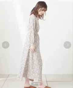 ナチュラルクチュール　変形シャーリングレディロングワンピ