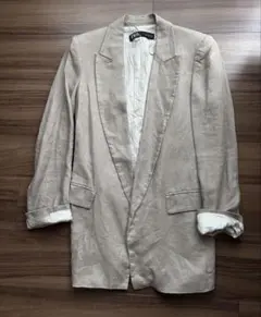 ZARA ベージュ リネンジャケット XS