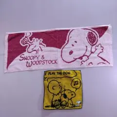 Snoopy スヌーピー フェイスタオル＆ハンドタオル　M2F07182のサムネイル