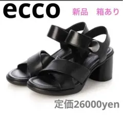ecco エコー　ブラック 本革　レザーサンダル　24cm 新品　未使用のサムネイル