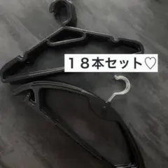 １８本セット 未使用 ハンガー 黒 ブラック まとめ売りのサムネイル