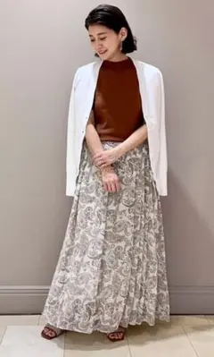 【新品】AK＋1 Demi-Luxe BEAMS ペイズリーロングスカート 36