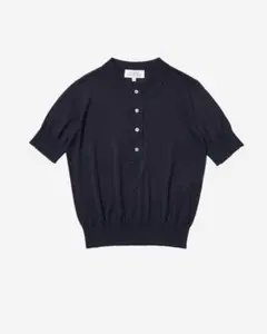 SLOANE 14G天竺 コットン 半袖ポロ ニットポロシャツ ネイビー - メルカリ