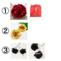 お花 髪飾り ブローチ3点セット まとめ売り