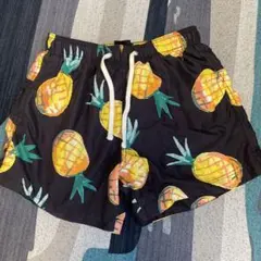H&M パイナップル柄 水着 黒 メンズ
