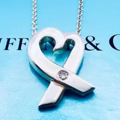 美品✨ティファニー　1P ダイヤモンド　ラビングハート　シルバー　ネックレス