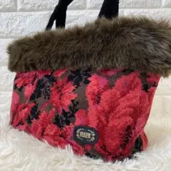 FEILER✨未使用品　高級グラナート　ハンドバッグ　シュニール織フェイクファー