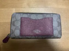 【値下げしました】COACH 二つ折り財布 ブラウン/バーガンディ