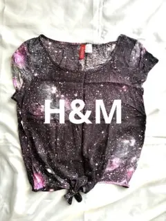 H&M DIVIDED ギャラクシー柄 宇宙柄 シャツ カットソー 黒 ピンクのサムネイル