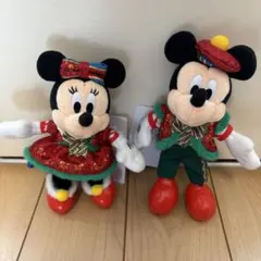 ミッキー & ミニー クリスマスぬいぐるみバッチ 2025 新品未使用タグ付き