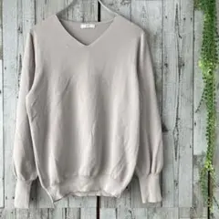 ☆a.v.v アーヴェヴェ☆ニット Vネック L グレー系 長袖 レーヨン混