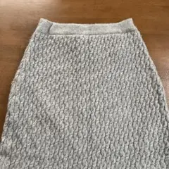 ケーブルニットスカート ライトグレー