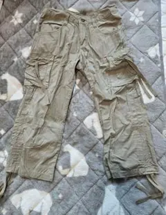 グリーン カジュアル カーゴパンツ 7分丈