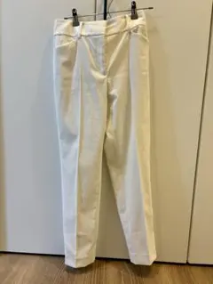 PLSTプラステ　リネンブレンドスティックパンツSホワイト