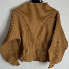 RAY CASSIN リブ編み クロップドニット フリーサイズ イエロー