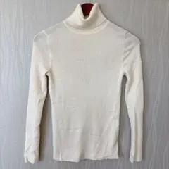 UNIQLO【L】ユニクロ エクストラファインメリノリブタートルネックセーター