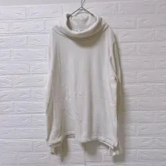 J.CREW [M]ホワイト ハイネック 長袖コットン タートルネック