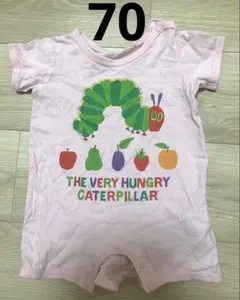 はらぺこあおむし　ロンパース　半袖　70