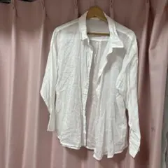 coca ホワイト リネン 長袖シャツ