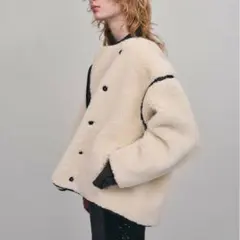 【極美品】AKTE アクテ ボアミドルブルゾン エクリュ FREE