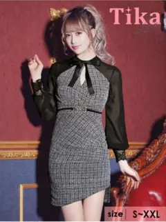 お値下げ️⭕️Tika チェック柄タイトドレス L