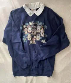レトロ柄 ブルースウェット
