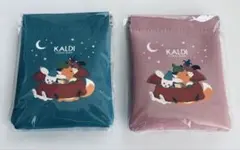 最終お値下げ KALDI クリスマスぱっちんポーチ 2色セット