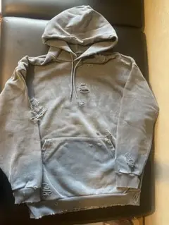 NAUTICA ダメージ加工 グレー パーカー M