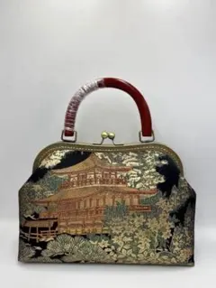 古布リメイクがま口バッグ 唐獅子 駒刺繍 留袖 - メルカリ