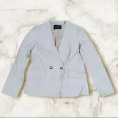 greenlabel relaxing ノーカラージャケット チェック　ベージュのサムネイル