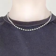 ボール チェーン ネックレス４mm シルバー サージカルステンレス 新品