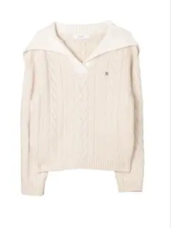 Sailor-Collar Cable Knit Pulloverのサムネイル