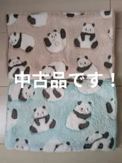 パンダ柄 フリース フェイスタオル 2枚セット　中古品