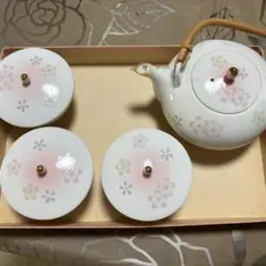 花柄急須と茶碗３個セット