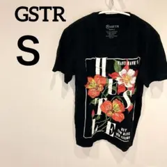 夏物セール✨️GSTR【S】 ブラック Tシャツフラワープリント半袖 夏