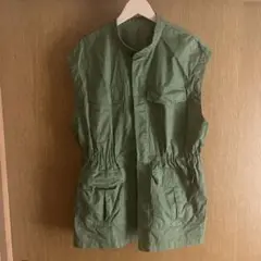 BACK NUMBER ミリタリーベストジャケット Lサイズ オリーブグリーン