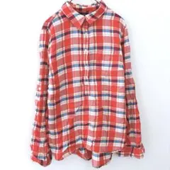 GAP ギャップ チェック柄 シャツ ボーイフレンドフィット 【XS】 赤