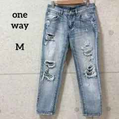 one way ワンウェイ ダメージジーンズ M デニムパンツ ダメージ加工