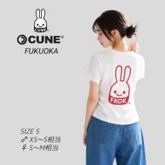 良品　キューン　CUNE　両面プリント　ウサギデラロッチャ　半袖Tシャツ　白　Sのサムネイル