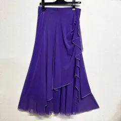 6431★M 紫 シルバー メッシュ スカート 社交ダンス