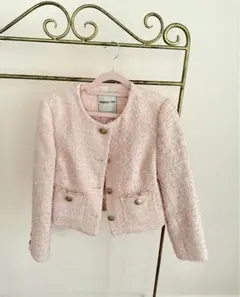 Apuweiser-riche ピンク ツイードジャケット