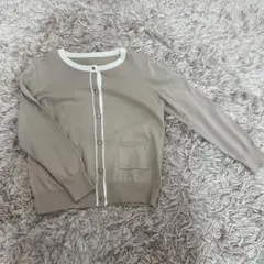 perfect suit FActory ベージュ 長袖カーディガン ボタン付き