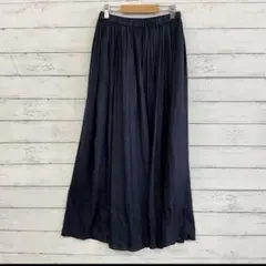 Portcros 紺 ロングスカート 36 細見え 体型カバー きれいめ 大人