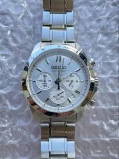 SEIKO SSB025P1 逆輸入 クロノグラフ 白文字盤 廃盤 6T63 - メルカリ