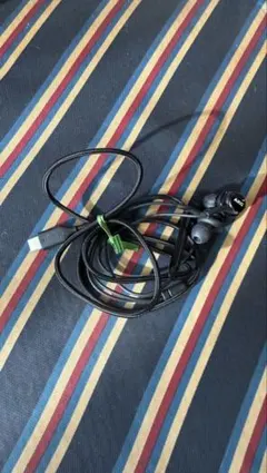 ブラック イヤホンケーブル USB接続