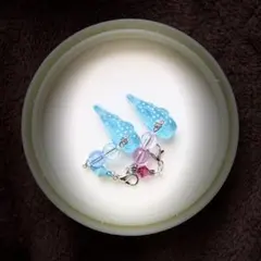 ジンベイザメ 樹脂チャーム 青・ピンク 2個セット