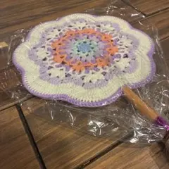 花模様　うちわ　扇子　浴衣　かぎ針　色違いあり