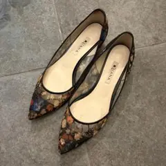 ダイアナ　絵画シリーズ　レース　刺繍　メッシュ　人気　パンプス　10/24まで