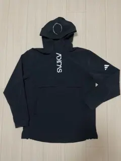 アディダス WIND.RDY ハーフジップ ナイロンジャケット 黒 M