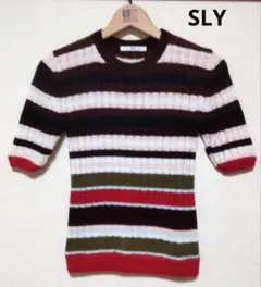 SLY ボーダー半袖ニット　ニットセーター